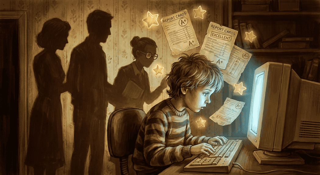 Child in front of computer